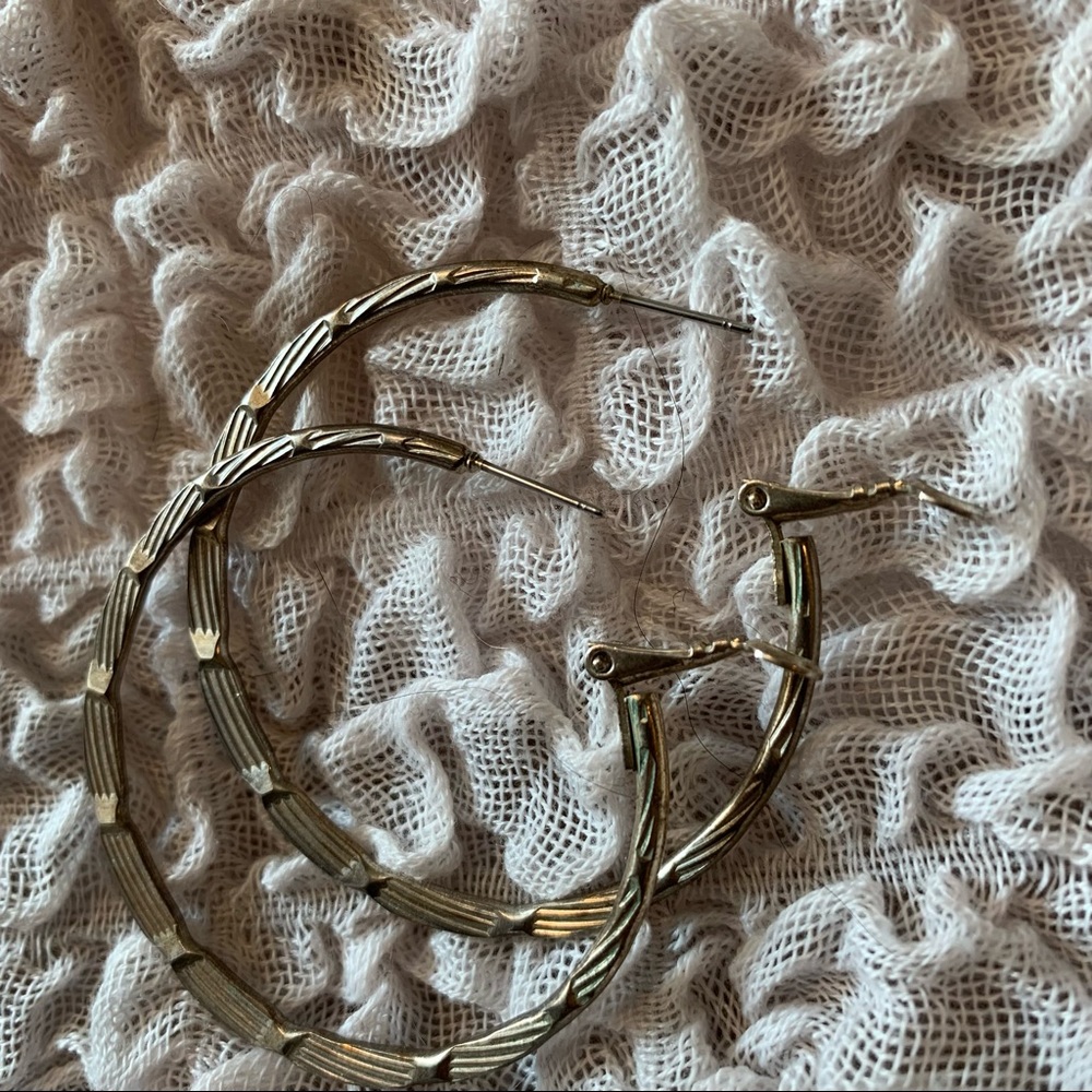 Silver Hoop Earrings - Picture 3 of 6